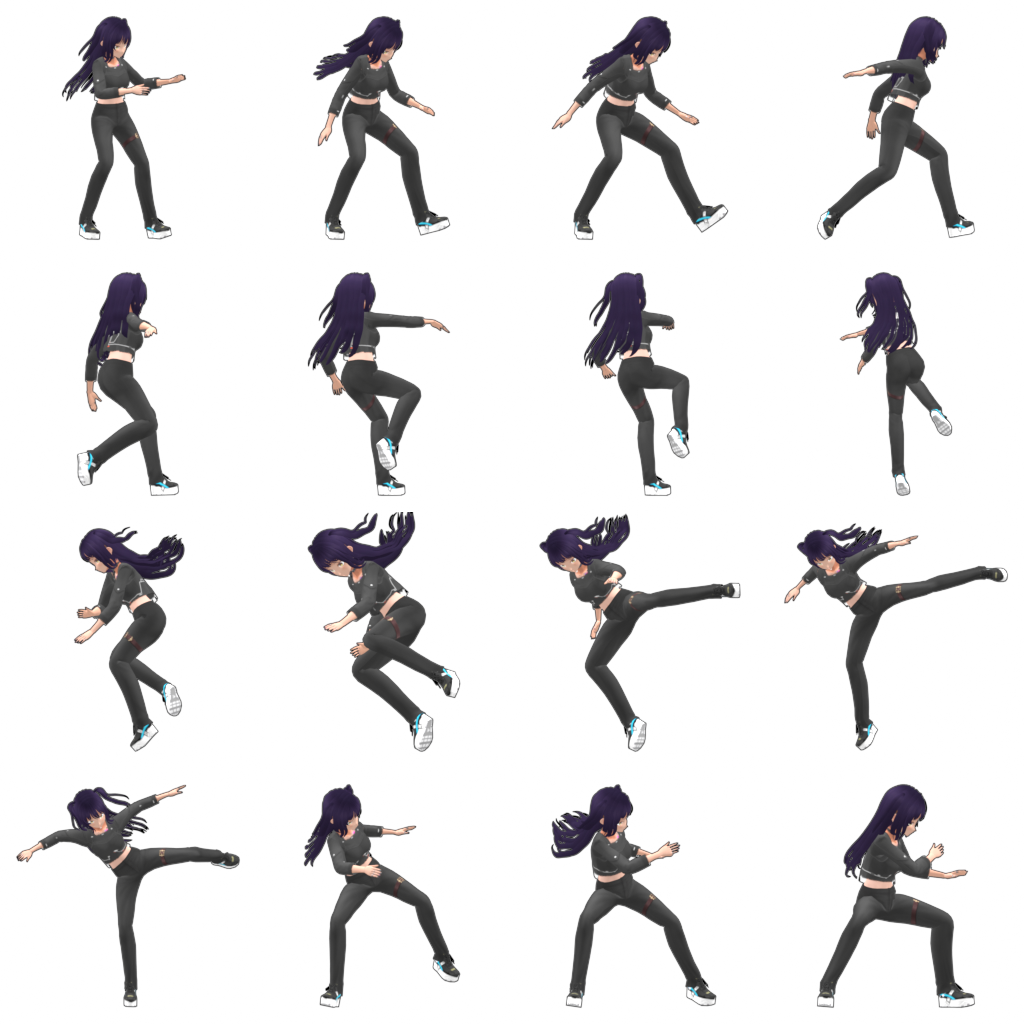 Sprite sheet template (Character B)