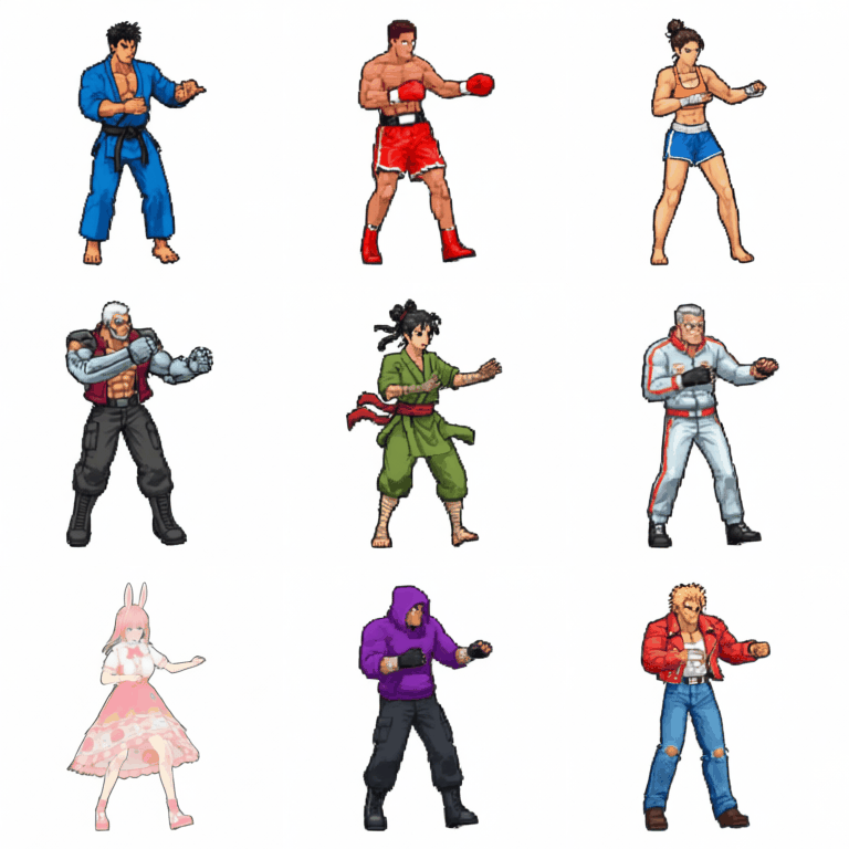 9 unseen characters - Kicking animation